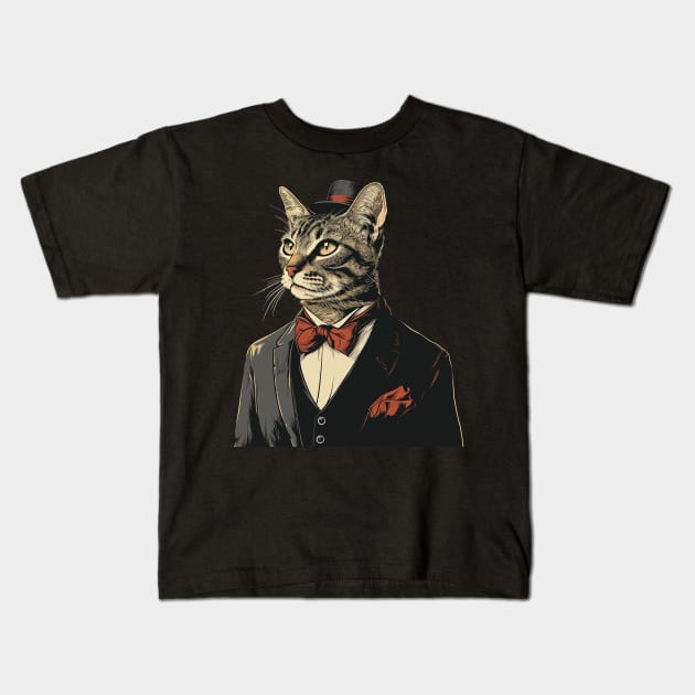 mr cat Kids T-Shirt by dubcarnage